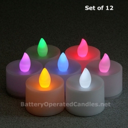 Color Changing Flameless Tea Lights LED  Battery Operated - Set of 12
