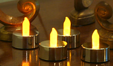 Metallic Silver and Gold LED TeaLight Set Of 4