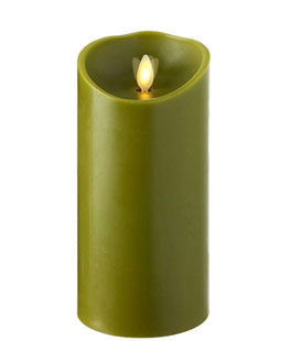 Moving Flame Sage Candle Battery Operated 3.5 x 7 Timer - Remote Ready