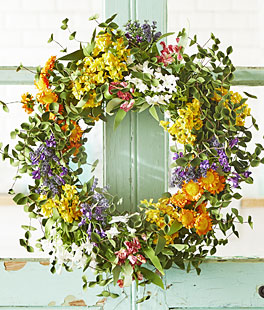 Mixed Floral Wreath - 21 Inch New From RAZ