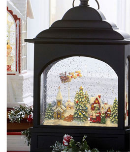 11 Inch Flying Santa Lighted Water Lantern - Timer