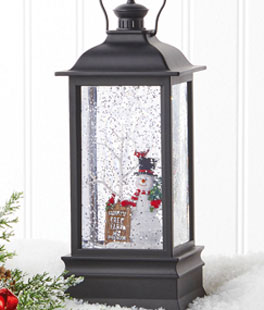 8.75 Inch Frosty's Tree Farm Musical Lighted Water Lantern - New 2020