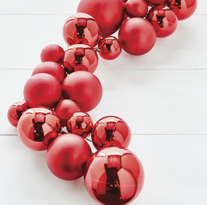 4 Foot Red Christmas Bulb Ornament Garland