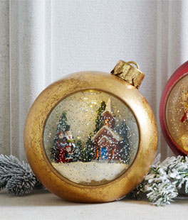Lighted Musical Snow Globe With Carolers Ornament
