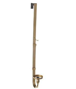 Gold Wreath Hanger With Taper and Candle Holder - 30.5 Inch Adjustable