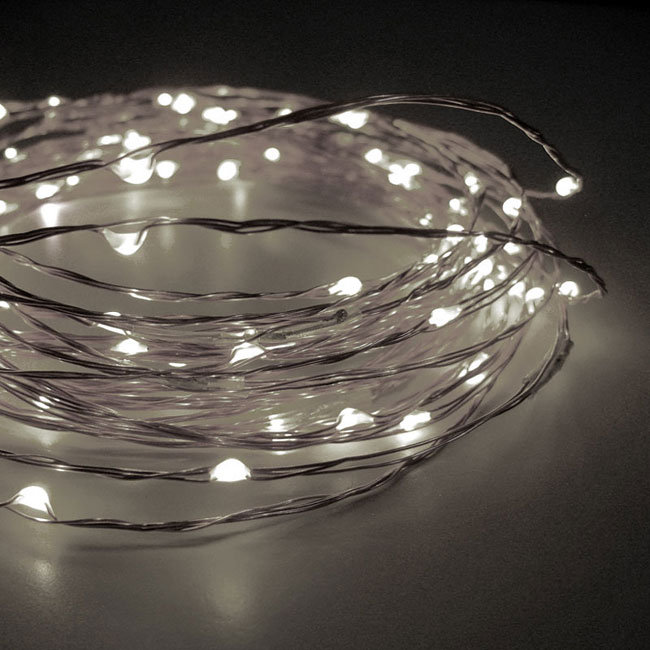 Battery Powered Warm White LEDs 5m Length GloBrite 40 LED Peg String Lights 