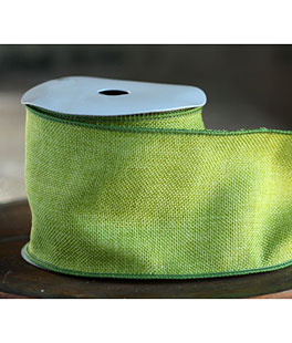 Apple Green Faux Burlap #100 Wired Ribbon 4 Inch x 10 Yard Bolt