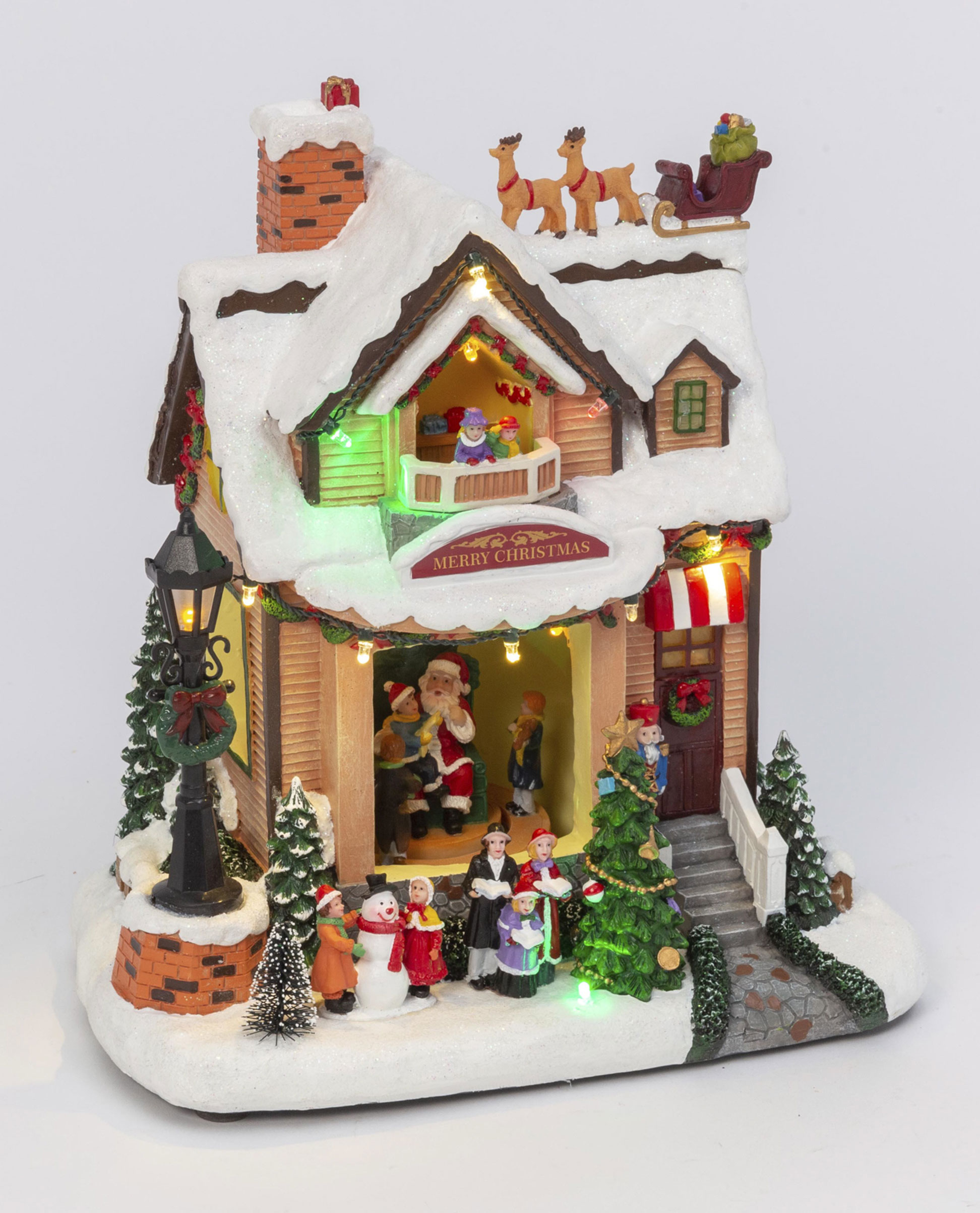 Battery Operated Musical Animated Holiday House With Moving Scene