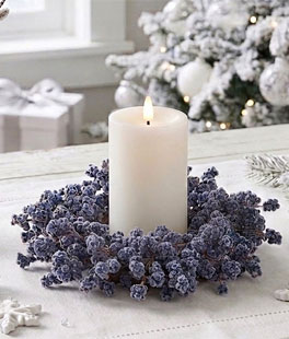 4.25" Iced Blue Berry Candle Ring - NEW 2026