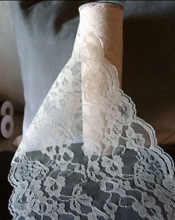 Ivory Lace Ribbon Scalloped Edge -  9 Inch x 10 Yard Roll 