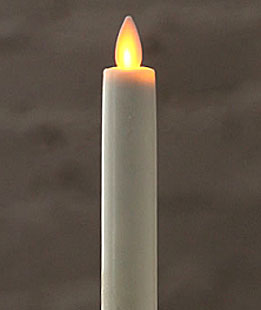 8 Inch Ivory Moving Flame Battery Operated Taper Candle - Timer