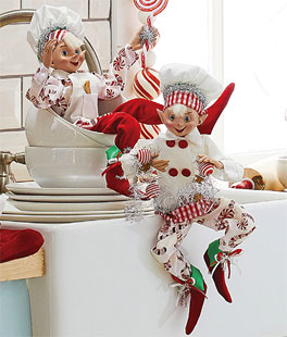 Set of 2 Kringle Candy Co.16 Inch Posable Elf  Asst of 2