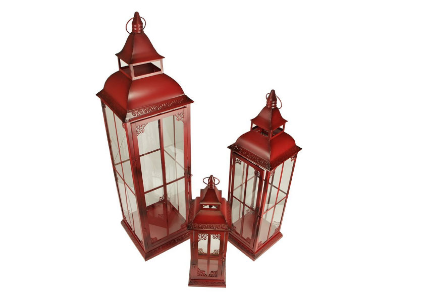 set of 3 extra red candle lanterns 20 28 37 inch flameless candle string lights