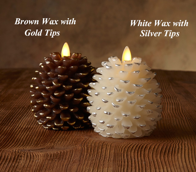 luminara 4 inch pine cone candle battery operated timer electric christmas window candles with timer
