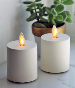 Moving Flame Votive Candles 2 x 3 Inch (Set of 2)