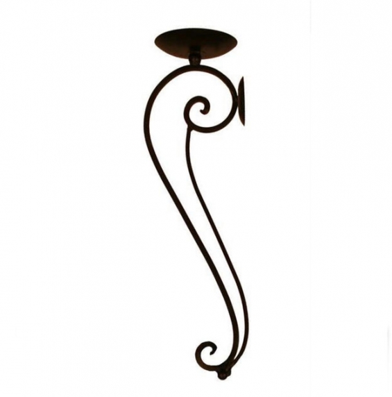 Scroll Design Metal Candle Holder Wall Sconce 24 Inch