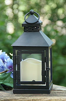 Battery Operated Metal Lantern 4 X 9 Batteries Included Timer