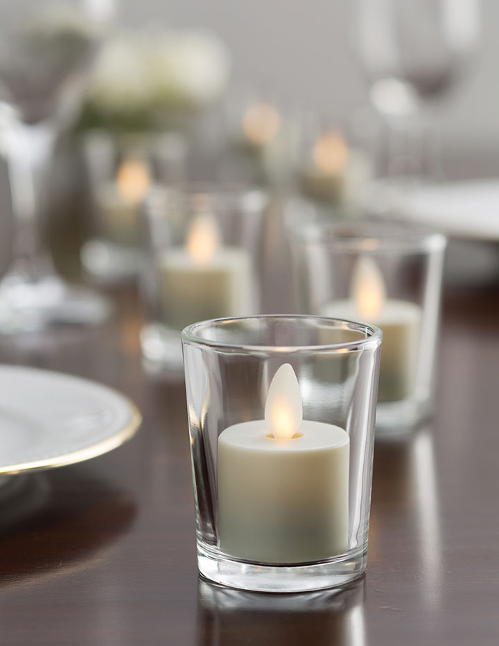 Remote Control Moving Flame Tea Lights Set of 4