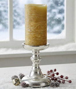 3 x 6 Flameless Candle Distressed Texture Green with 3 LED's from Enjoy 