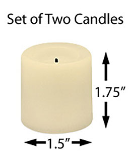 1.75 Inch Votive 2 Pack Cream Candle Impressions Wax Battery Operated Candle