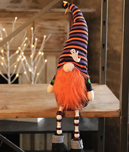 Halloween Gnome Shelf Sitter 16 Inch Plush With Beaded Legs