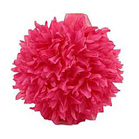 8 Inch Pink Silk Flower Ball Pink With Organza Ribbon - Buy Now