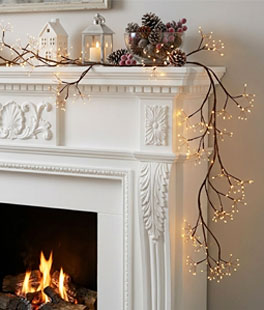 Remote Control 5' Brown Fairy Light Tape - Pod Garland - 288 Warm White Twinkle Lights 