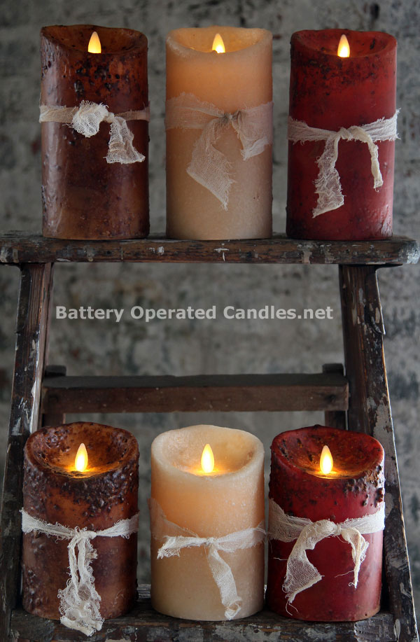 moving flame primitive burgundy candle battery operated 3 fall lighted canvas