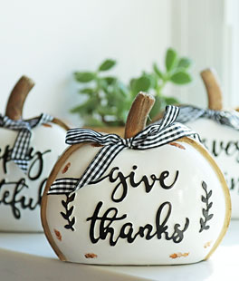 White Resin Harvest Pumpkin Set of 3 Assorted - 4.9 Inch
