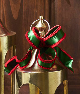 Green Satin with Red Pom Pom Edge Ribbon 1.5 x 10 Yards - New 2025