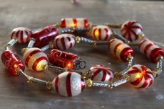 Battery Operated Lighted Twinkling Glass Holiday Hard Candy Garland String Light