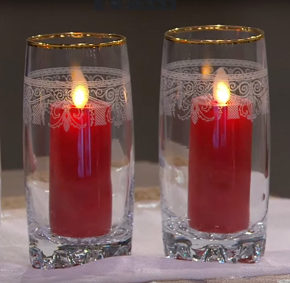 Red Wax 3.5 Inch Moving Flame Votive Candles Set of 2 Remote Ready