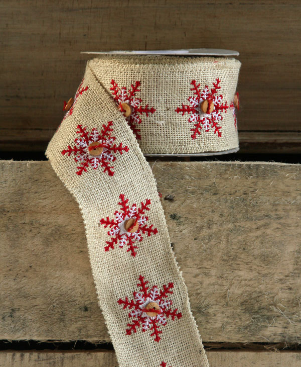 burlap snowflake ribbon