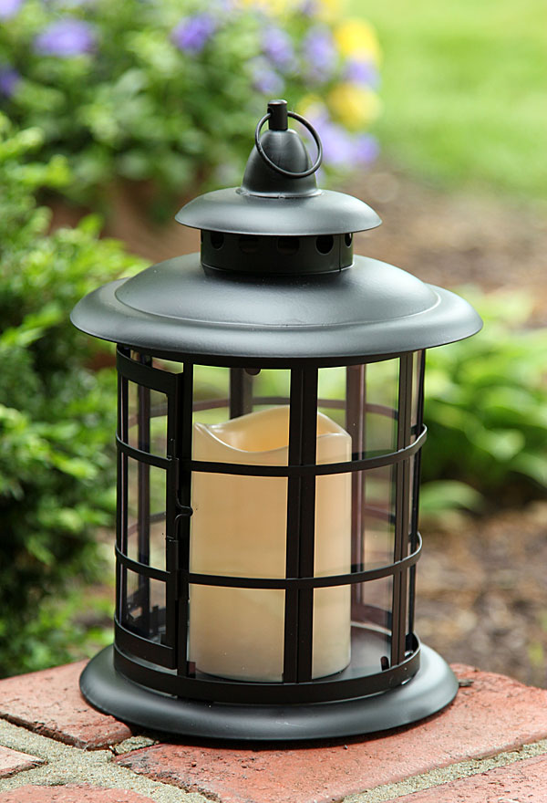 Battery Operated Round Metal Candle Lantern Batteries Included 5 Battery Operated Round Metal Candle Lantern Batteries Included 5 Hour Timer