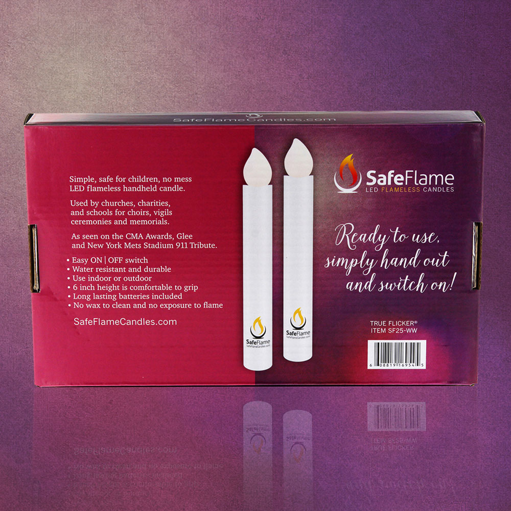 Safe Flame Warm White LED Vigil Candle Batteries Included