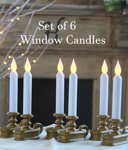 HOLIDAY DEAL Discount 6 Pack Battery Operated Window Sil Candle Antique Gold - Flicker And Steady On