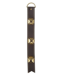 Sleigh Bell Door Hanger  23.5 Inch Leather From RAZ