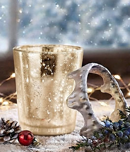 Silver Mercury Glass Tealight Holder - Removable Rim From SNK 