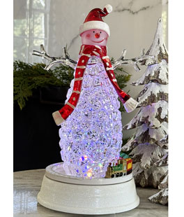 Lighted Musical Acrylic 12" Snowman with Moving Train  - 2803430-A  NEW 2025