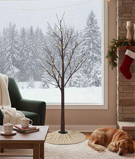 4 Foot Snow Covered Tree with 48 Warm White LED's 