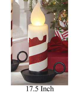 17.5" METALLIC RED BATTERY OPERATED LED CANDLE Christmas RAZ 4016113 NEW!