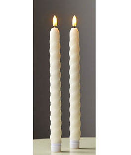 10.5.5" Ivory Twist Taper Candles Set of 2 - NEW 2025