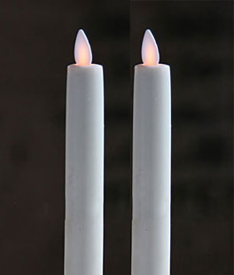 6 Inch Ivory (2 Pack ) Moving Flame Battery Operated Taper Candle - Remote Included