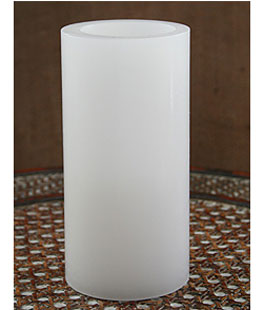 White Unscented 3x6 Battery Operated Candle -Timer