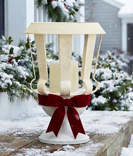Antique White Candle Impressions Flameless Metal Urn - Timer Candle 