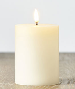 Uyuni 3 Inch x 5 Inch Ivory Pillar Candle - Remote Ready