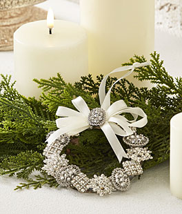 Vintage Broach Wreath Ornament 4.5 Inch - From RAZ New 2023