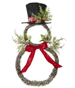 Iced Snowman Wreath 24 Inch From RAZ