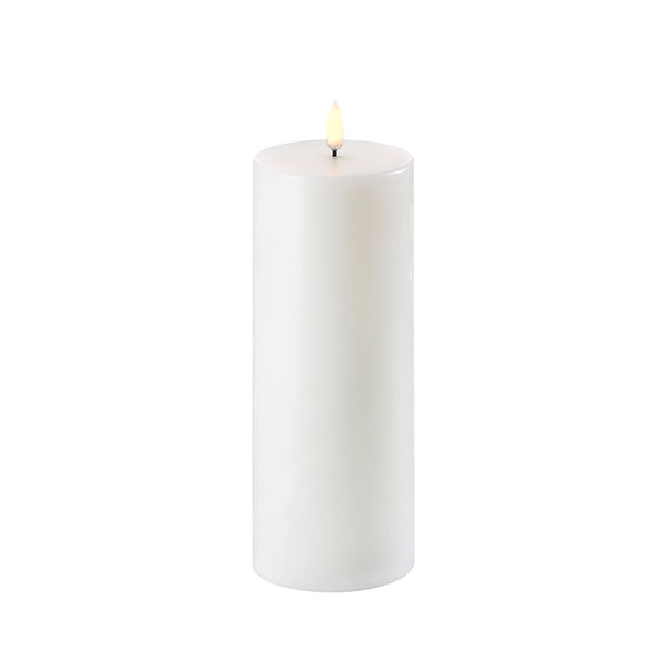 Uyuni 3 Inch x 7 Inch White Pillar Candle Remote Ready