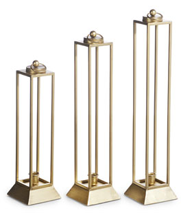 Gold Lanterns Set of 3 For Pillars and Taper Candles - New 2024